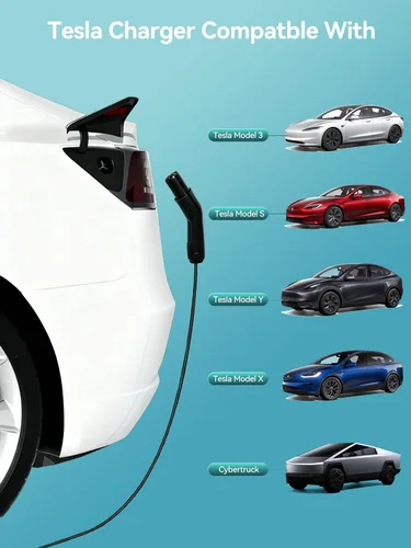 Vista 11 de Ecogenix Cargador Tesla para Hogar de Nivel 2, Cable de Carga Móvil Portátil de 24A/240v con Salida para Secadora para Modelo 3/Y/S/X, Amperaje