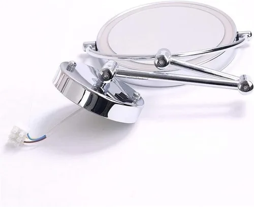 Vista 3 de Wall-Mounted Makeup Mirror LED Lighted Makeup Mirror Wall Mount 8 Inches 5X Magnified Double-Sided Vanity Mirror with Lights