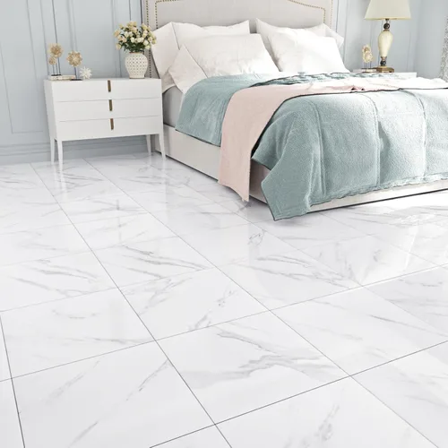 Vista 4 de WESTICK Azulejos autoadhesivos de mármol blanco para despegar y pegar, azulejos de suelo de cocina impermeables para despegar y pegar, azulejos