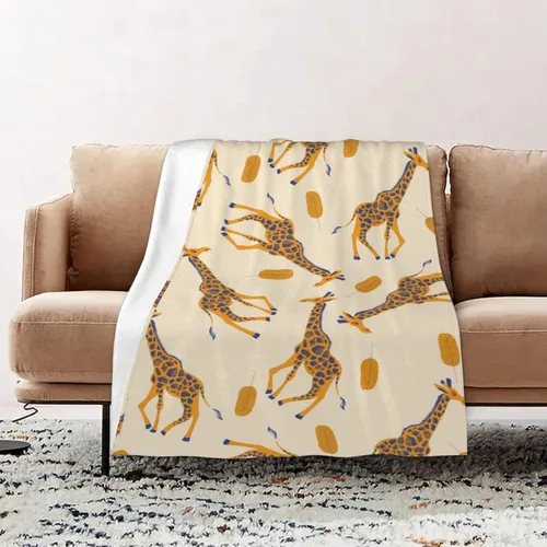 Vista 2 de Manta de jirafa, regalo para niñas y mujeres, manta de franela suave y acogedora para sofá, decoración de jirafa, 50 x 40 pulgadas