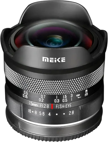 Meike 0.295 in f2.8 Ultra gran angular manual enfoque diagonal ojo de pez APS-C lente para cámaras Sony E Mount sin espejo A6400 A5000 A5100 A6000