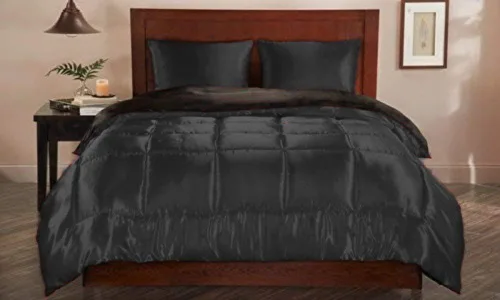 Vista 10 de Seda satinada suave de tamaño King (juego de ropa de cama de 5 piezas, muchos más colores), seda satinada rosa, edredón, juego de sábanas, sábana