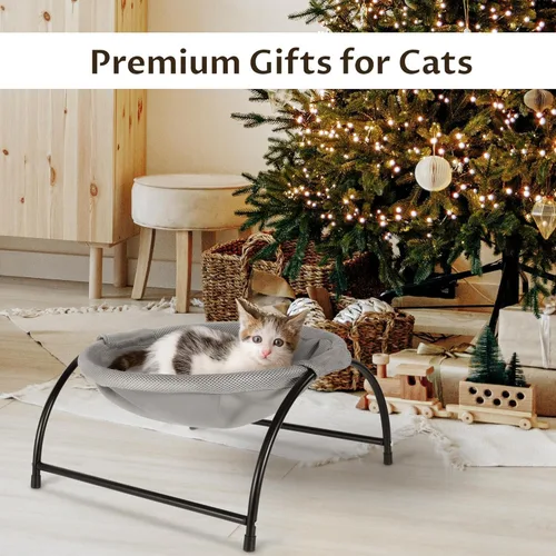 Vista 5 de Elevon Elevated Cat Bed, Free-Standing Cat Hammock Bed, Pet Bed with Metal Frame for Indoor Outdoor, Machine Washable & Breathable Easy Assembly, up