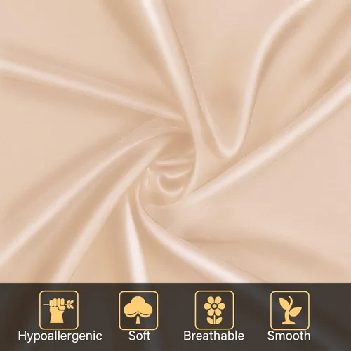 Vista 2 de Juego de 2 fundas de almohada de seda de morera para cabello y piel con cremallera oculta, ambos lados, 19 momme suaves y transpirables, fundas