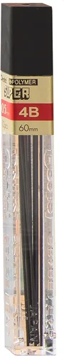 Vista 3 de Pentel Super Hi-Polymer - Recambio de plomo, 0.020 in, fino, 4B, 144 piezas de plomo (C505-4B)