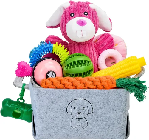 Vista 11 de MRSOHRET 20 Piezas Juguetes Masticables para Cachorros en Dentición, Juguetes Masticables para Perros con Juguete de Cuerda, Cepillo de Dientes