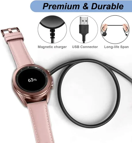 Vista 4 de Cargador para Samsung Galaxy Watch 7 Ultra/6/5/4/3/Active 2/Active, cable de carga de repuesto para Samsung Galaxy Watch (3.3 pies/3.3 ft)