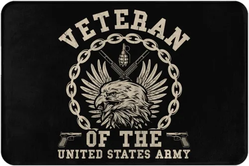 Veteran of The United States Army Bathroom Rugs Ultra Soft Non Slip Bath Mat Durable Kitchen Bedroom Rug 16x24 Inch Area Rug Door Mat
