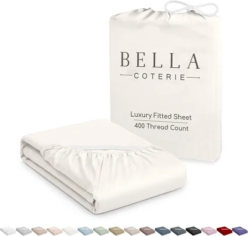 Vista 34 de Bella Coterie - Sábana bajera ajustable de viscosa de bambú de lujo, tamaño individual, 100% cultivada orgánicamente, ultrasuave, refrescante