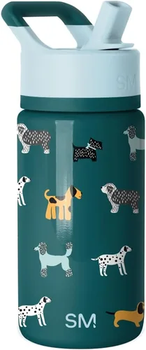 Vista 32 de Simple Modern Summit - Botella de agua con tapa con pajilla, vaso con aislamiento térmico de acero inoxidable de 14 onzas para niños pequeños