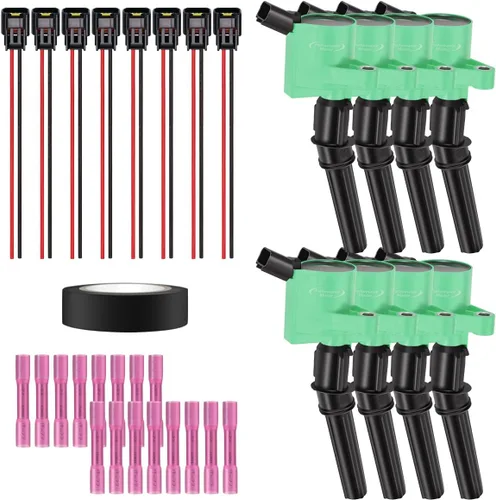 Vista 26 de Juego de 4 bobinas de encendido y conector de coleta, kit de arnés de cableado compatible con Accord Odyssey Acura Saturn 3.0L 3.2L 3.5L V6 C1221