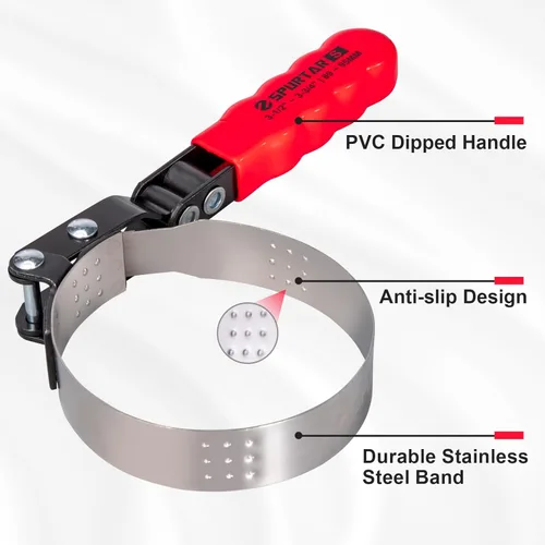 Vista 6 de Spurtar Juego de llaves giratorias para filtro de aceite de 5 piezas Ajustable Llave de 2-3/4" a 5-1/4" (70-133mm) Herramienta universal de 12