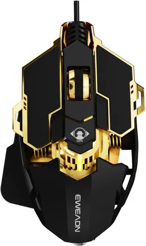 Vista 13 de EWEADN G5 - Mouse para juegos con cable, mouse ergonómico para computadora RGB, 12800 DPI ajustables, 9 botones macro programables con llave