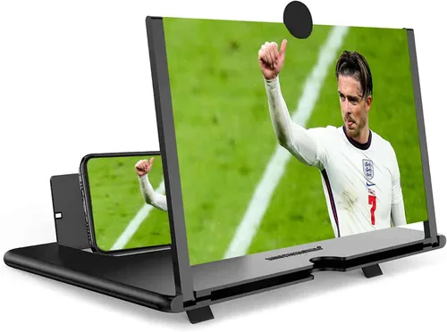 Vista 12 de Lupa de pantalla para teléfono inteligente de 16 pulgadas, amplificador plegable 3D HD, soporte para teléfono con ángulo ajustable, regalo