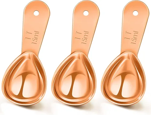 Patelai Cuchara de café de 3 piezas, cucharas medidoras de acero inoxidable, cucharadas de café de mango corto para té, azúcar, cocina, regalos (0.5
