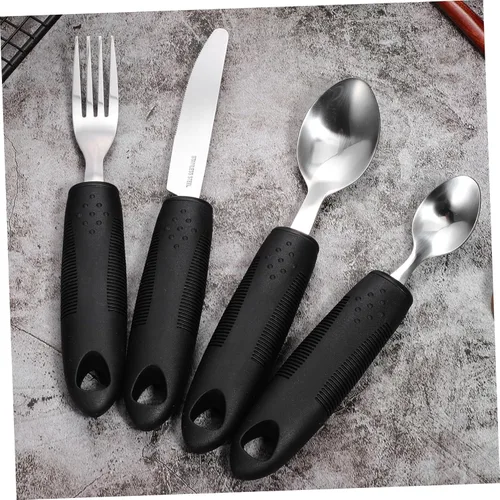 Vista 7 de 1Set Weighted Utensils for Hand Tremors Ergonomic Fork and Spoon for Elderly Design Shaking Tableware for Dining and Everyday Use