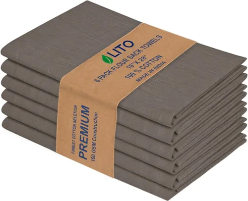 Vista 23 de Toallas de saco de harina Toalla de té para manualidades, plato de cocina, toalla de algodón en blanco para bordado, funda de lino para hornear