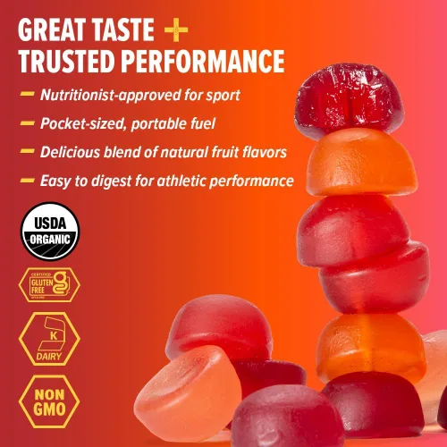 Vista 49 de Honey Stinger Masticables energéticos orgánicos Citrus Splash, sin gluten y sin cafeína, para ejercicio, correr y rendimiento, nutrición deportiva