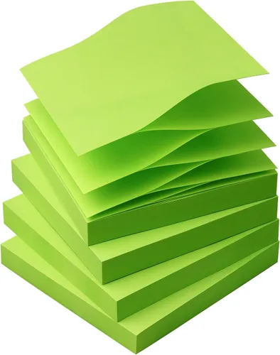 Vista 12 de Sticky Notes - Notas emergentes autoadhesivas de 3 x 3 pulgadas con colores brillantes, fácil de pegar para oficina, escuela, hogar, 4 blocs por Azul