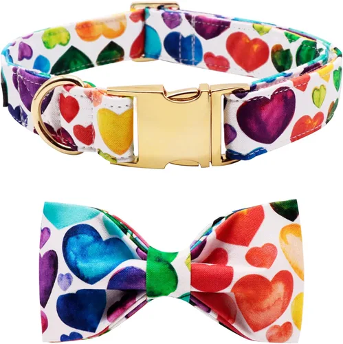 Vista 38 de Lionet Paws Collar de perro con corbatín, collar de verano para perro, collar de perro ajustable y cómodo, regalo para cachorros, perros pequeños