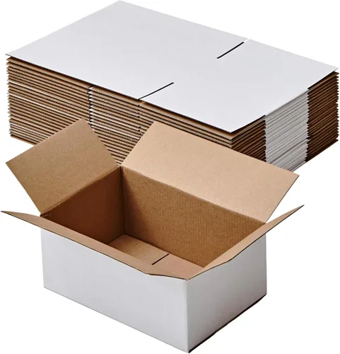 Vista 13 de Paquete de 25 cajas de envío de 4 x 4 x 4 pulgadas, sobres de cartón, cajas de envío pequeñas corrugadas Kraft para envíos de pequeñas empresas