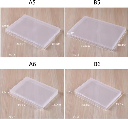 Vista 3 de Paialco B5 Caja de almacenamiento de plástico transparente, 7 x 10 pulgadas soporte plano para cuentas/herramientas/cartas/papeles