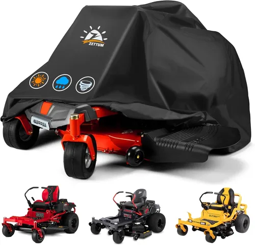 Vista 8 de Cubierta para cortacésped de giro cero Zettum - Cubierta de cortacésped de giro cero resistente e impermeable, cubierta universal para cortacésped
