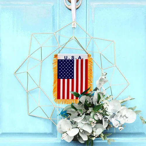 Vista 6 de Anley Pancarta colgante de ventana con flecos de Francia de 4 x 6 pulgadas, mini bandera con ventosa
