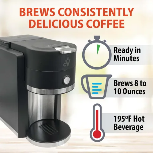 Vista 4 de Café Valet Barista - Cafetera de una sola porción, compatible con cápsulas de café K-Cup, diseño compacto