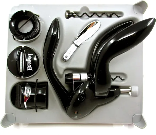 Metrokane Houdini - Kit de herramientas para vino, 6 piezas, color negro