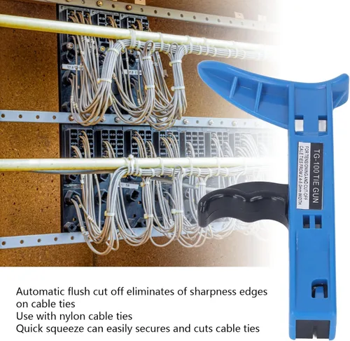 Vista 5 de Cortador de bridas de cables, tensor de cremallera, herramienta de amarre de cremallera, pistola de sujeción de cables, punto de corte al ras