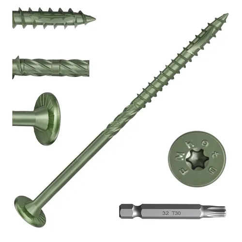 Vista 8 de FMhotu Tornillos para madera de alta resistencia #14, tornillos de cubierta con accionamiento de estrella, tornillos de madera resistentes a
