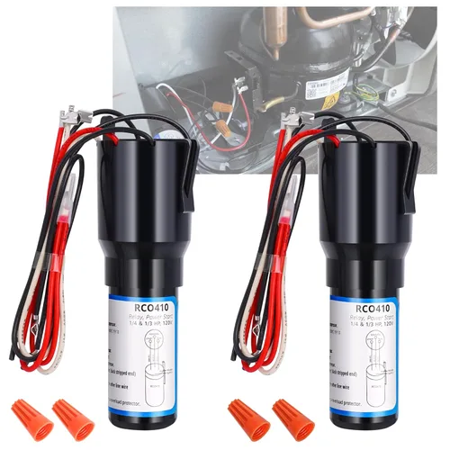 Vista 10 de RCO810 Kit de arranque duro 3 en 1 para refrigerador compatible con relé de arranque duro Supco y condensador de arranque, 1/12 a 1/5HP