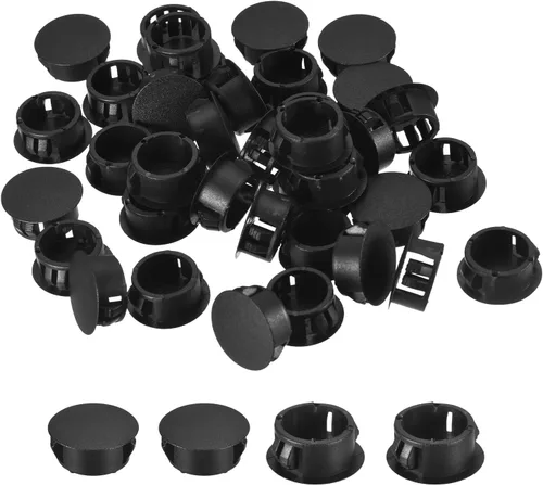 Vista 13 de uxcell Tapones de agujero de plástico de 3/8 pulgadas, 110 piezas de panel de tipo empotrado, cierre a presión, tapones de bloqueo para muebles