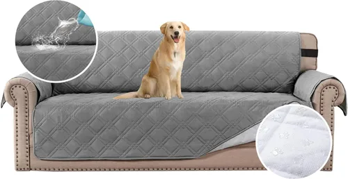 Vista 10 de H.VERSAILTEX Funda de sofá 100% impermeable, lavable, antideslizante, para 3 cojines, protector de muebles para mascotas, fundas de sofá