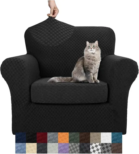 Vista 16 de YEMYHOM - Fundas elásticas para cojín individual, protector de sofá, silla, asiento, funda deslizante, funda suave de sofá, reemplazo, grande, a