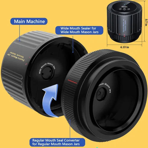 Vista 6 de ASNTEAOS Electric Mason Jar Vacuum Sealer Kit for Wide Mouth & Regular Mouth Mason Jars Lids,Canning Mason Jar Sealer Machine for Food Storage