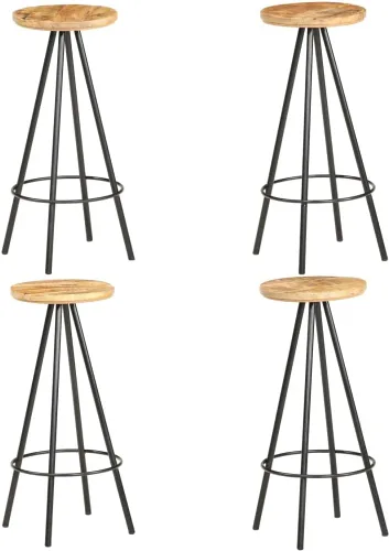 bar Chairs,barstools,bar stools Set of 3,bar Table,sillas para barra de cocina,Bar Stools 4 pcs Rough Mango Woodbar Stool,bar Chairs,Barstool,bar