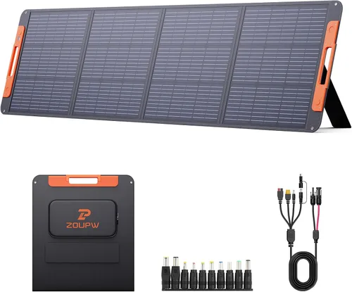 Vista 8 de Panel Solar Portátil de 100 Vatios con Guía de Ángulo Solar, Esenciales para Acampar, Cargador Solar Plegable de 20V para Estación de Energía, 23.5%
