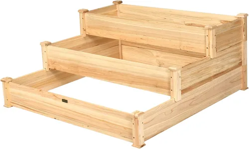 Vista 8 de Kit de jardinería Giantex, tipo cama de madera, para cultivar plantas y vegetales, Madera