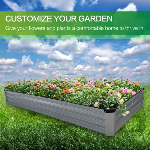 Vista 102 de GARDMAX 2x2x1FT Galvanized Round Raised Garden Bed Kit, Metal Planter Boxes Outdoor with Easy Assembly, Large Garden Bed for Vegetables, Fruits