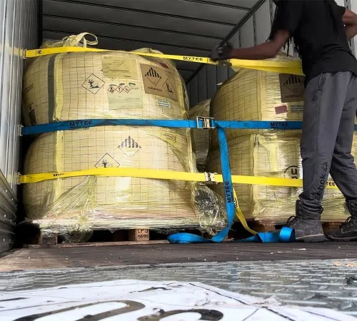 Vista 7 de Mytee Products Correas de Riel E de 2'' x 20' con Herrajes E de Resorte - Correas de Trinquete Azul Etrack con Resistencia de Rotura de Servicio
