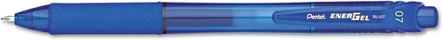 Pentel BL107C EnerGel-X Bolígrafo de gel retráctil de 0.028 in, barril azul/tinta, docena