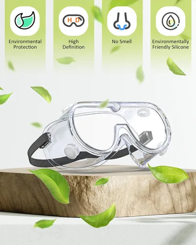 Vista 5 de Gafas de seguridad antivaho con ventilación indirecta para laboratorio sobre lentes