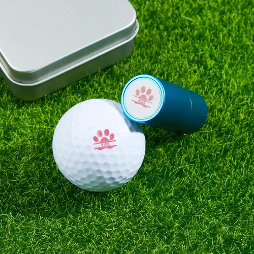 Vista 6 de BYFDIY Kit de sellos personalizados para pelotas de golf con caja de hierro, 55 diseños, 3 colores de tinta, accesorios de golf personalizados, set