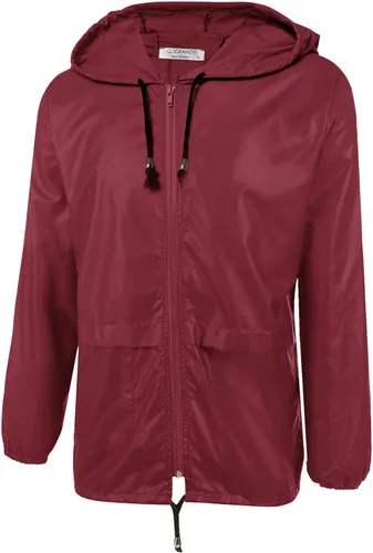 Vista 2 de COOFANDY - Chaqueta impermeable plegable para hombre, diseño con capucha, ligero y clásico, para ciclismo