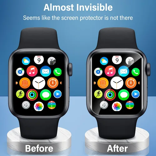 Vista 3 de Uyiton Protector de pantalla para Apple Watch Series 3/2/1 de 1.496 pulgadas, repuesto de grado militar, protector de pantalla de TPU para iWatch