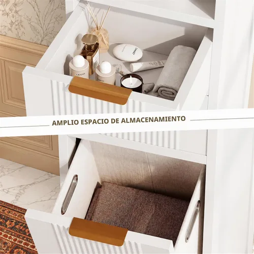 Vista 10 de Feonase Gabinete de almacenamiento de baño de 67 pulgadas de alto para Blanco perla