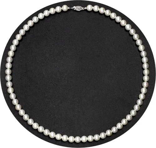 Pearl Necklace for Women, 6-8mm Round White Pearl Choker Necklace for Men Strand Pearl Collar Women Girls Pearl Jewelry Gift Wedding Pearl Necklace