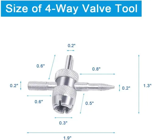 Vista 4 de Riseuvo 6Pcs Tire Valve Stem Removal Tool - Single and Double Heads Valve Core Remover, 4-Way Valve Tool Great Tire Repair Tool, 10pcs Valve Stem